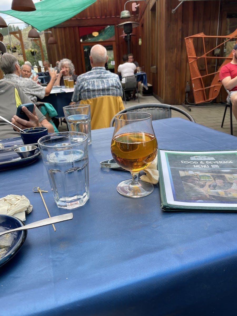 Cider on the outdoor patio.