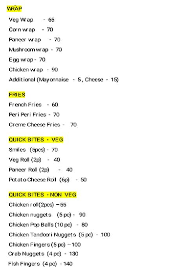 Mr.Sandwich menu 