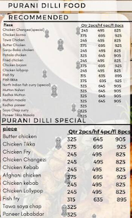 Purani Dilli Food menu 2