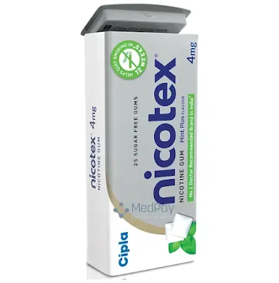 Nicotex 4mg Chewing Gums Mint Plus Sugar Free - 25