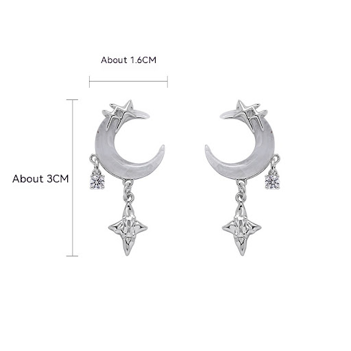 Title 3, Original Dream Star Moon Necklace for women. Gl...