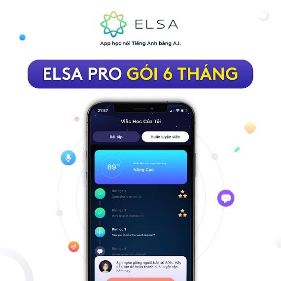 [Mã Bmltm300 Giảm Đến 300K] Phần Mềm Tiếng Anh Elsa Speak 6 Tháng - Tự Tin Giao Tiếp Với 10 Phút Mỗi Ngày