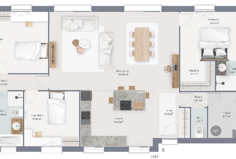  Vente Terrain + Maison - Terrain : 559m² - Maison : 140m² à Pont-l'Évêque (14130) 