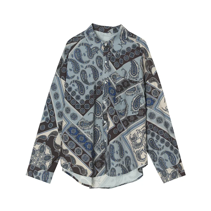 Title 4, Camicia uomo Cashew Flower, stampa totem retrò ...