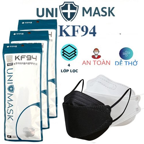 Set 50 Chiếc Khẩu Trang 4 Lớp Kf94 Uni Mask Chống Bụi Mịn, Kháng Khuẩn Hàng Cao Cấp