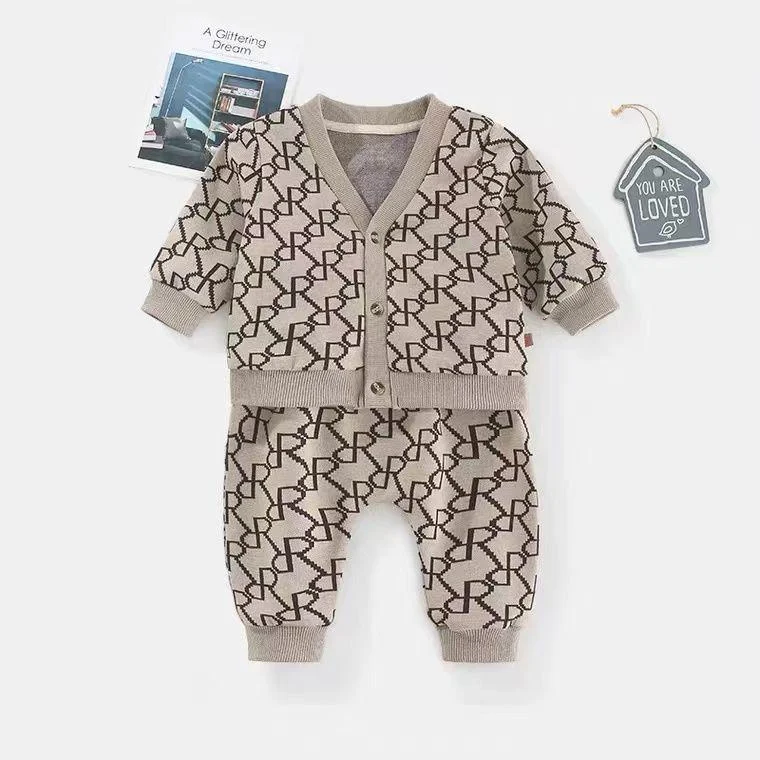 Title 4, Kinder cardigan tweedelig broekpak voor lente e...