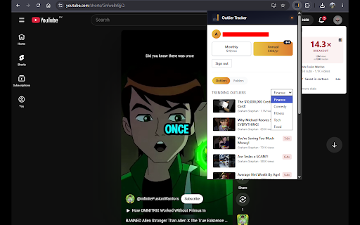YouTube Outlier Tracker screenshot 2