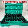 Bộ Khẩu 20 Chi Tiết, Đầu Tuýp 1/2 - Dùng Cho Máy Siết Bulong, Bộ 20 Đầu Khẩu Thép Cao Cấp, Chống Gỉ, Chống Vỡ