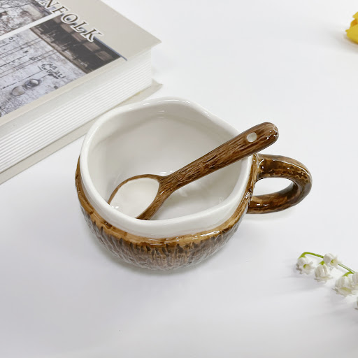 Title 6, Vintage Hand-Pinching Irregular Ceramic Coconut...