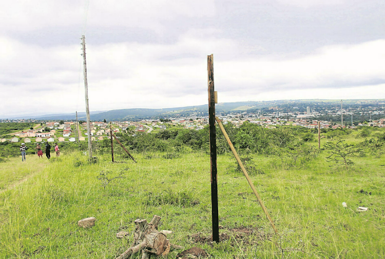 A piece of open land above Ginsberg is shown as land grabs have been taking place in Buffalo City Metro