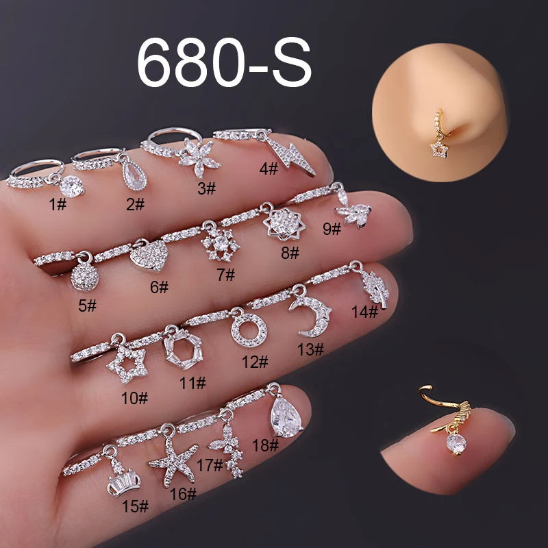Mode sieraden, nieuwe populaire neusring met zirkonia druppel hanger, stijlvol en trendy voor een moderne uitstraling.