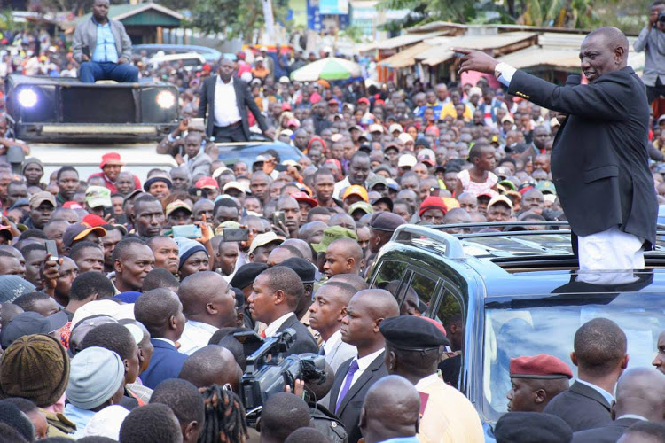 Deputy President William Ruto during a tour of Nandi County on August 27, 2019.