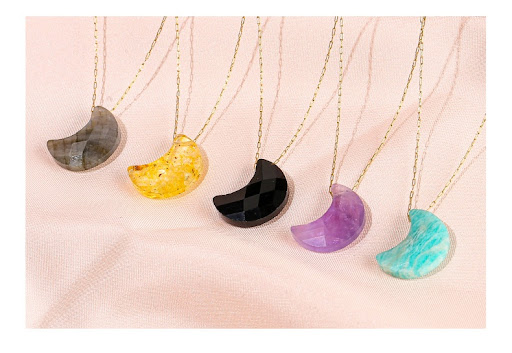 Title 1, Popular Temperament Natural Stone Cut Moon Tita...