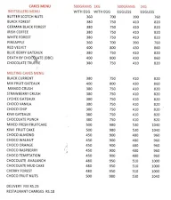 Melting Cakes menu 1