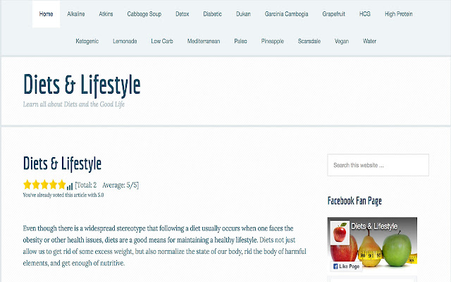 Diets & Lifestyle chrome extension