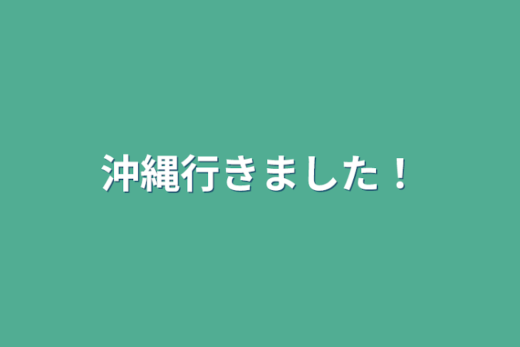 「沖縄行きました！」のメインビジュアル