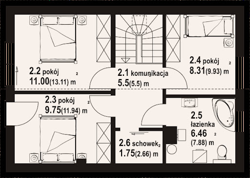 Bartkowo bb 70 dws - Rzut poddasza