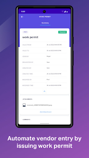 Screenshot Facilio - Vendor Portal