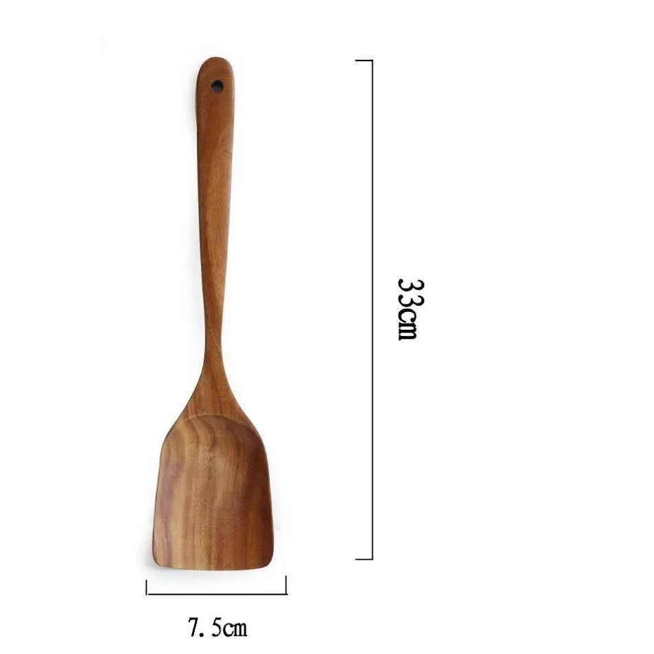 Mini spatel, rijstlepel en keukengerei. Ideaal voor anti-aanbakpannen, koken in de keuken. Houten spatel en klein keukengerei voor huishoudelijk gebruik.