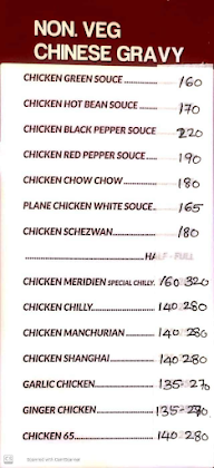 The Meridian Hotel menu 1