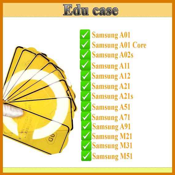 Kính Cường Lực Samsung A51/A71/A01/ A11/A12/ A21/ A21S/ M21/M31/M91/ M51/ A01 Core/ A02S Full Màn Hình Educase