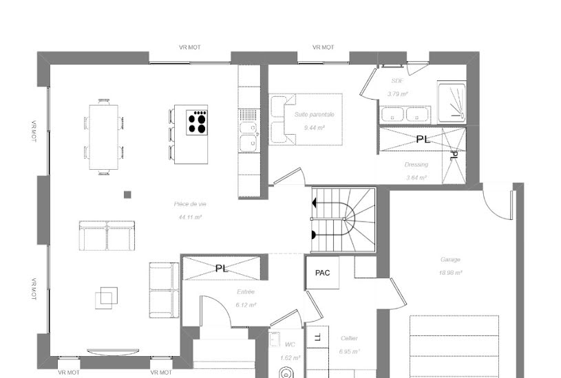  Vente Terrain + Maison - Terrain : 546m² - Maison : 120m² à Mettray (37390) 