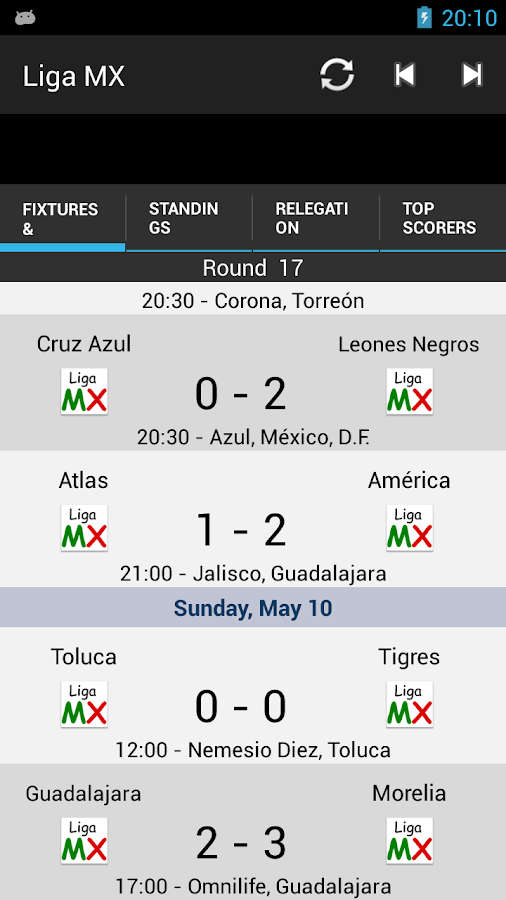 Liga MX Standings Android Apps on Google Play