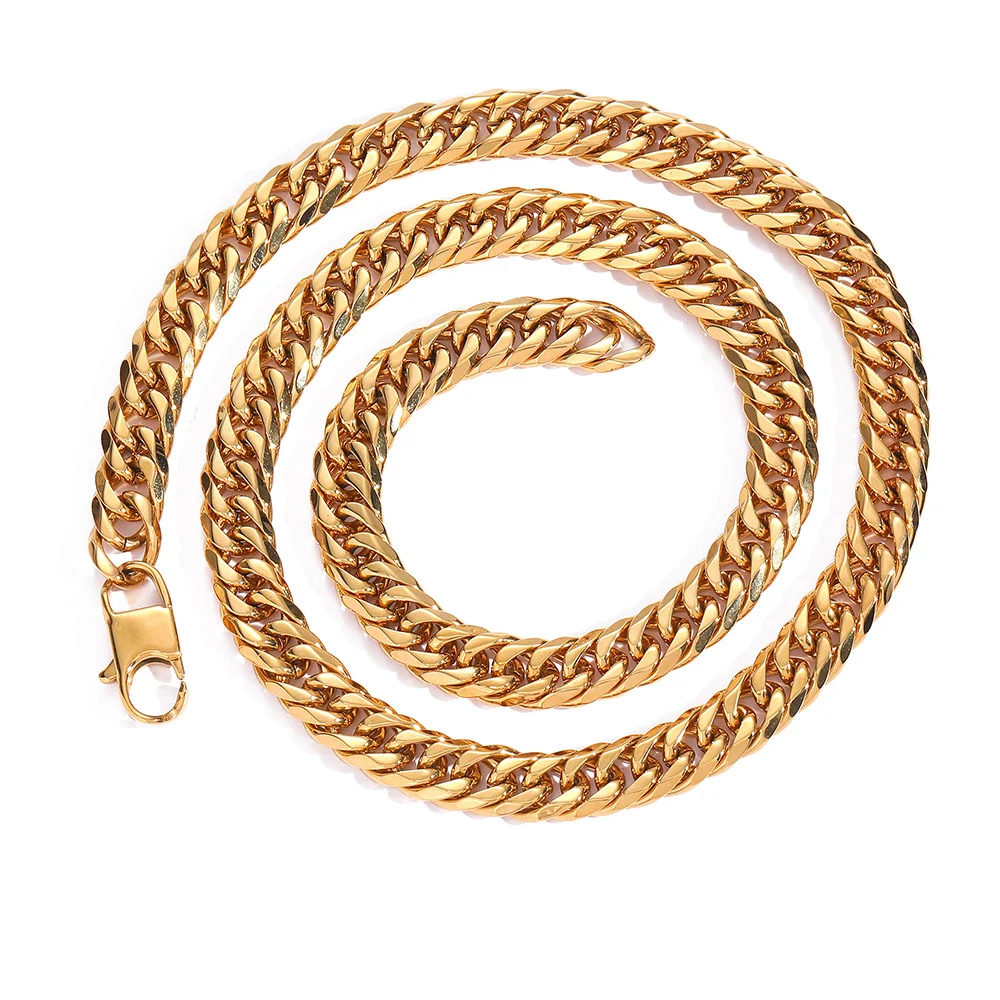 Title 1, Elektro-geplateerde RVS Cuban Link Ketting Jean...