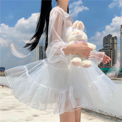 Title 1, Womens Inner Solid Color See-through Long Slee...