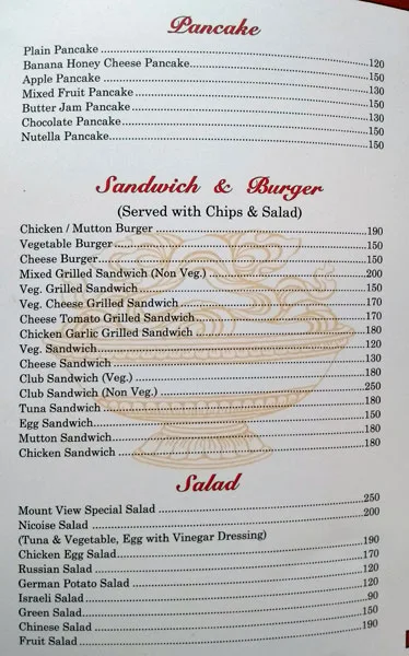 Mount View's Noodles menu 