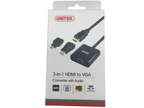 Cáp chuyển đổi HDMI sang Cổng VGA + Audio Unitek 3 in 1 Y6355