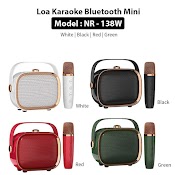 Loa Karaoke Bluetooth Mini Có Quai Xách Dễ Thương Nr 138W Kèm 2 Micro Không Dây - Nhỏ Gọn Tiện Lợi - Thích Hợp Trang Trí - Âm Thanh To