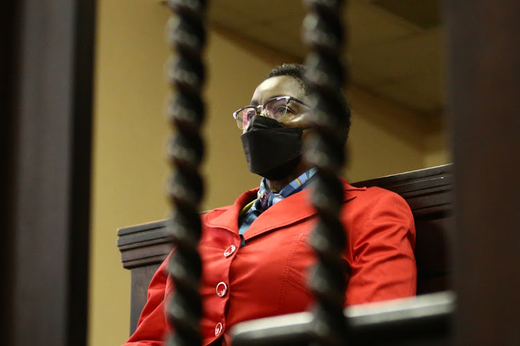 Former social development minister Bathabile Dlamini in the Johannesburg magistrate's court on March 9 2022. She is accused of lying under oath.