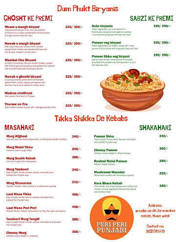 Peri Peri Punjabi menu 