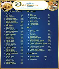 Al Zaffran menu 1