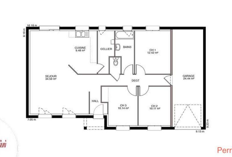  Vente Terrain + Maison - Terrain : 698m² - Maison : 90m² à Brioux-sur-Boutonne (79170) 