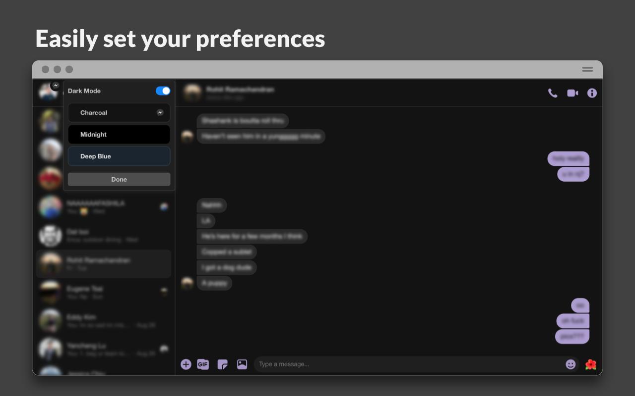 Charcoal: Dark Mode for Messenger Preview image 5