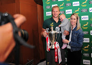 Germany coach Philip Snyman, with his wife Estee and daughter Emily, during his days as Blitzboks captain.