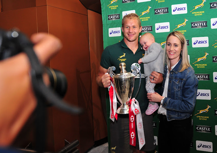 Germany coach Philip Snyman, with his wife Estee and daughter Emily, during his days as Blitzboks captain.