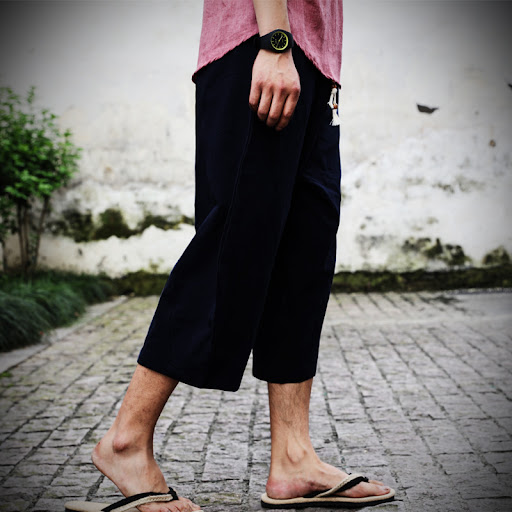 Title 3, Cotton and Linen Harem Pants, Wide Leg, Suspend...