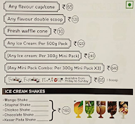 Natural Ice Cream menu 1