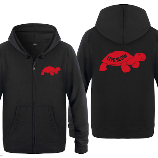 Title 18, Mens zipper sweater cardigan cute cartoon turtle