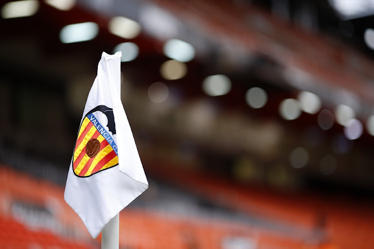 A view of the corner flag prior to kickoff in the LaLiga Santander match between Valencia CF and Villarreal CF at Estadio Mestalla in Valencia, Spain on October 30 2021.