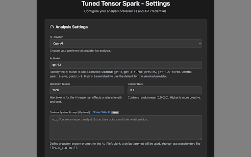 Tuned Tensor Spark