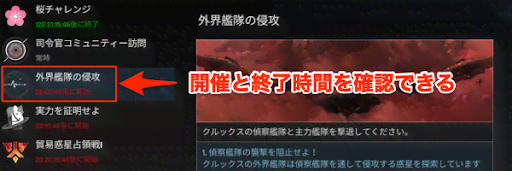 敵部隊を攻撃して報酬を入手するイベント