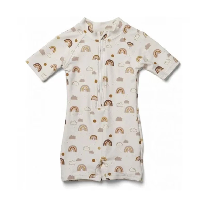 Maillot de bain une pièce enfant, protection solaire, séchage rapide, fibre de polyester, idéal pour la plage.