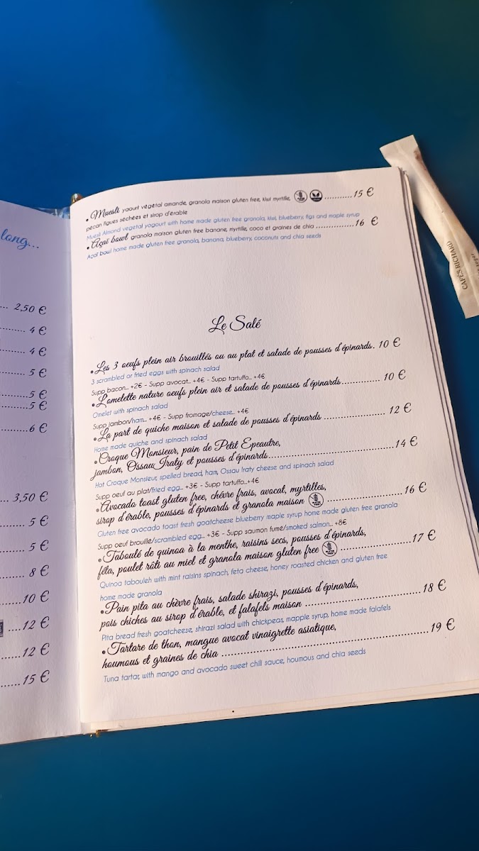 Café Le Beaulieu gluten-free menu