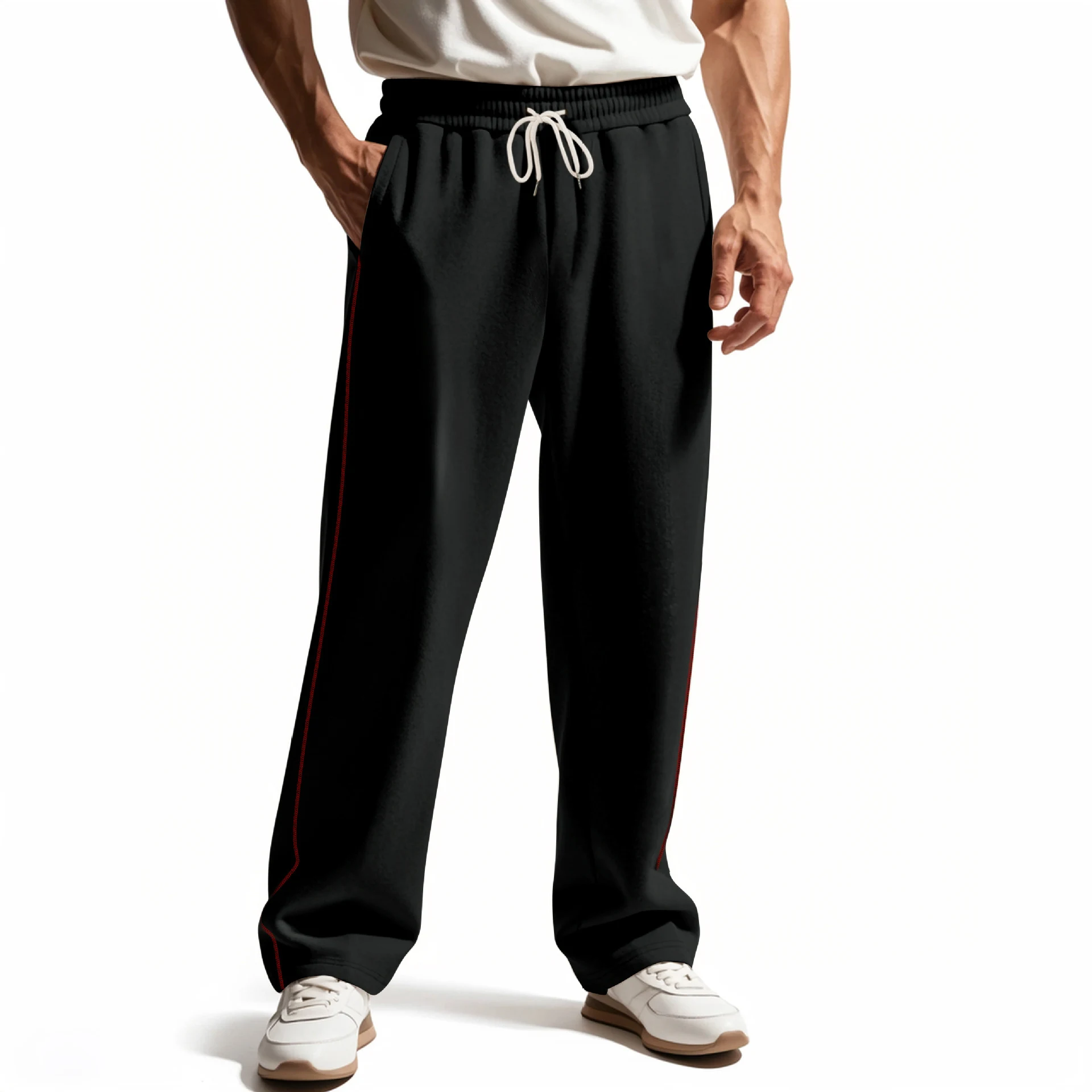 Title 22, Calças esportivas casuais masculinas folgadas d...