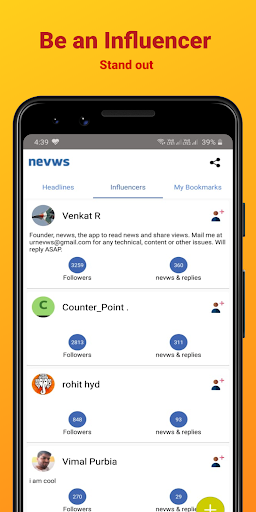 Screenshot NEVWS - a platform to read new