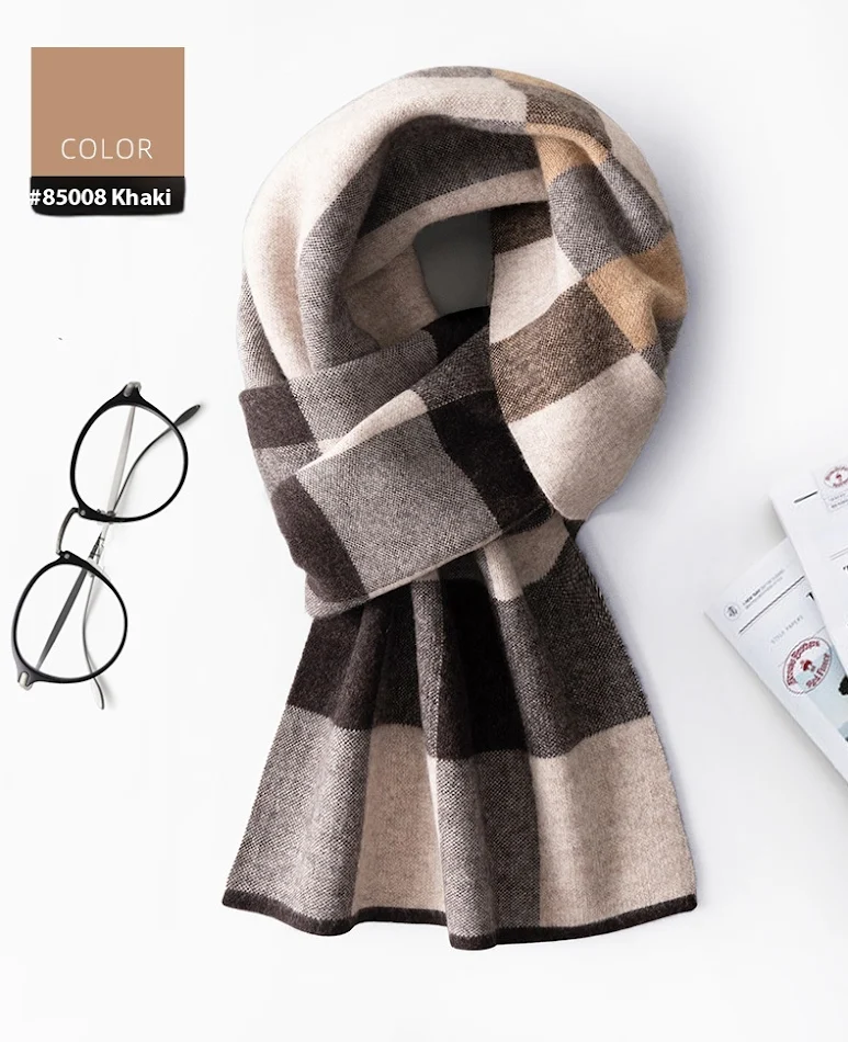 Herren Wollschal Winter Plaid doppelseitig warm und stilvoll. Perfekter Winterschal für kalte Tage. Modischer Schal für Männer.